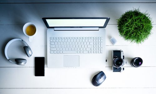 computer, laptop, work place
