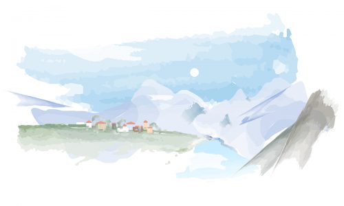 mountain, landscape, snow